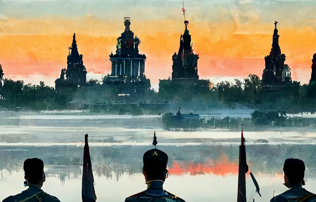 This image is cropped from one generated by Midjourney from "The Zaporizhzhia military-civilian administration begins preparations for a referendum on the region's accession to Russia, which will be held on September 11."