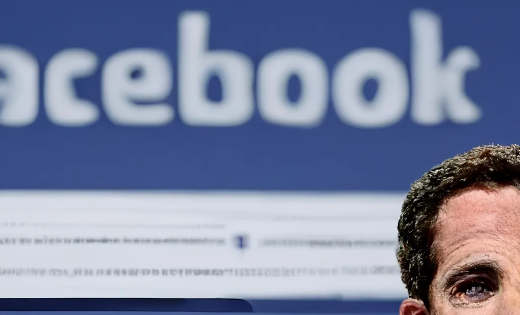 This image is cropped from one generated by Midjourney from "Facebook CEO Mark Zuckerberg reveals that Facebook restricted posts about the Hunter Biden laptop controversy during the 2020 United States presidential election after receiving misinformation warnings from the Federal Bureau of Investigation."